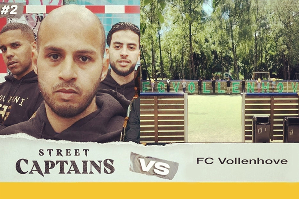 Poster met de street captains en FC Vollenhove veldje. 24 juni in Park Vollenhove 13:30 - 15:00