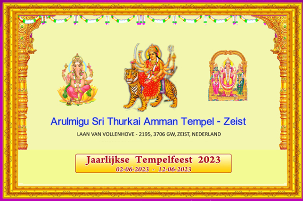 Flyer voor het tempelfeest met meer informatie